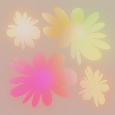 flowers in fluorescence 02 2d 3d background blender daisy design digital flower fluorescent glowing illustration pattern wallpaper