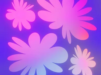 flowers in fluorescence 01 3d blender daisy design flower fluorescent glowing illustration