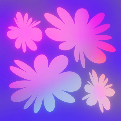 flowers in fluorescence 01 3d blender daisy design flower fluorescent glowing illustration