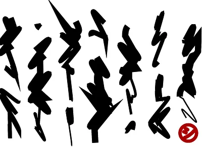 Ancient Calligraphy abstract generative javascript tinycode