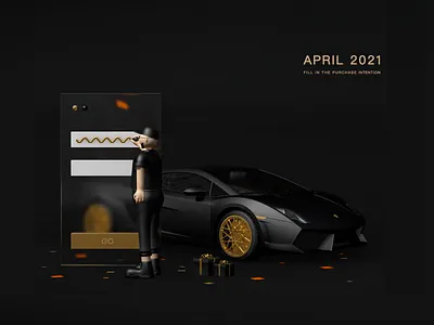 c4d modeling, friends fill in car purchase information design illustration ux vector web 应用 插图 设计