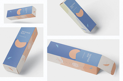 Package Box Mock-Up - Long Rectangle box design branding label packaging product package