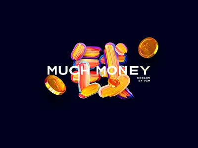 钱 money Paint font design branding cartoon design font illustration logo vector