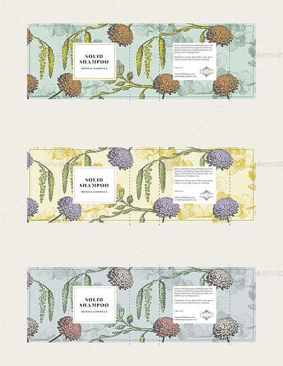 Solid Shampoo Bar Labels box design branding label packaging product package