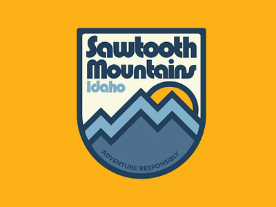 Sawtooth Mountains adventure badge idaho illustration mountains national park outdoor badge outdoors patch retro sawtooth vintage wilderness