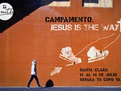 Banner: Campamento Jesus Is The Way banner banner design design flyer photoshop stencil art street art
