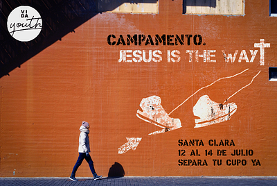 Banner: Campamento Jesus Is The Way banner banner design design flyer photoshop stencil art street art