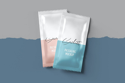 Sachet Packaging Mockups box design branding label packaging product package