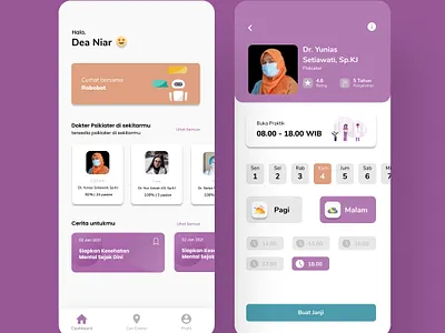 Mobile Counseling App app homepage illustration mobile application ui