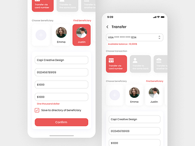 Online Money Transfer App app design ui ux