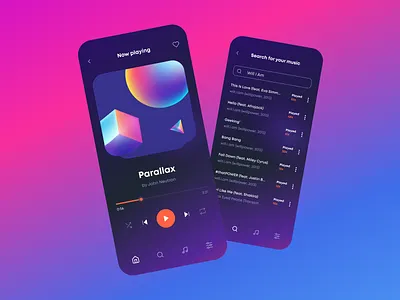 DailySound - Music Player App app design application colorful dark dark app dark mode dark theme dark ui design figma design figmadesign inspiration media music app music player player ui ui design uiux user interface design