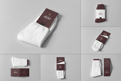 Socks Package Mock-up box design branding label packaging product package