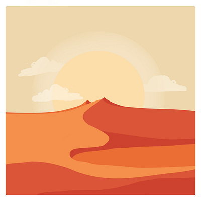 GOOD DAY desert design digital illustration illustration landscape sun sunset vector