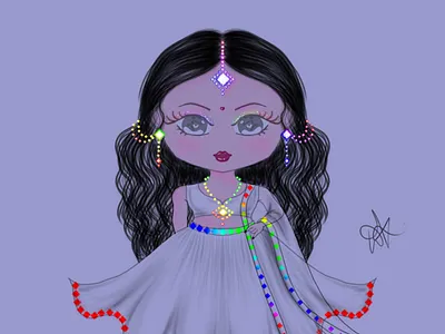 dip10 adobe photoshop chibi digitalart digitalartwork festival girl holi illustration indiana