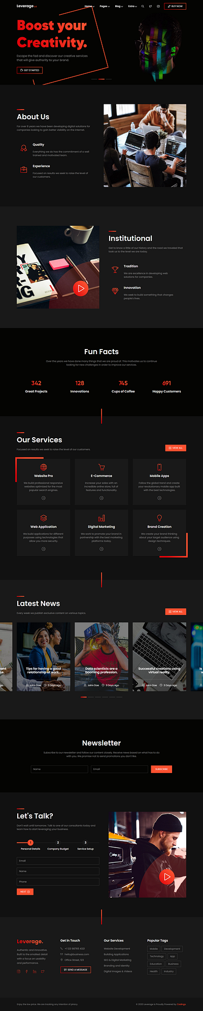 Leverage Agency and Event WordPress Theme blog branding business theme design template theme design web web design website wordpress wordpress theme