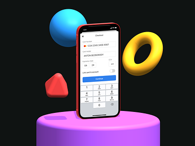 Credit Card Checkout 3d dailyui dailyuichallenge design figma mobile app mobile app design mobile ui shapes spline ui uiux uiux design web design