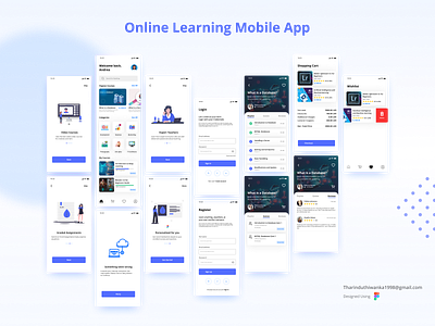 Online Learning Mobile Application course elearning modern design onboarding online learning ux