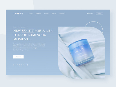 Laneige hero section - Exploration branding design hero minimal ui web website