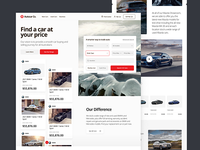 Used Car Website app boards car cards clean clean ui design filter interface minimal mobile page search simple ui ux web web design website website design