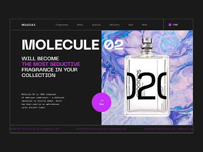 Fragrance Molecule02 bright brutal dark fragrance futurism landing molecule shopping cart store webdesign