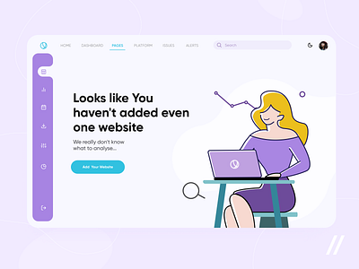 Website Analysis Platform analysis app dashboard design illustration landing mobile mvp online purrweb react native service sidebar startup tool ui ux web web design website