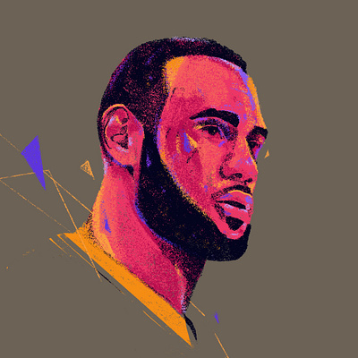 The King basketball illustration illustrator king lebronjames nba player portrait portrait art portrait illustration portrait painting portraits procreate