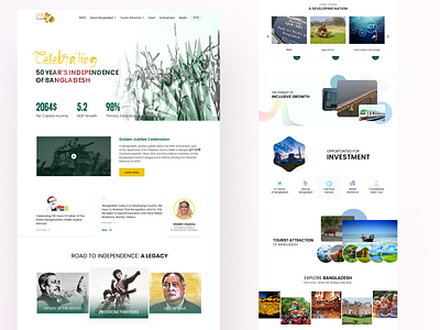 50 Years of Bangladesh independence Website bangladeshi website golden jubilee golden jubilee website uidesign ux ui design ux ui designer web app web ui design website website design