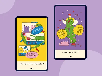 English lessons character colorful editorial english lessons funny humor illustration lessons procreate ui