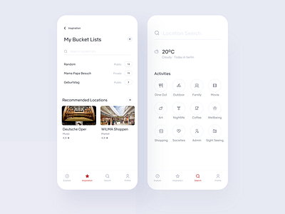 Tourist App — Bucket List & Search app bucket list design guide interests ios location app minimal route tourist travel travel app trip trip planner vacation