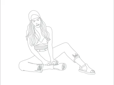 line art illustration abstract art avatar line art line art illustration one line portrait illustration woman
