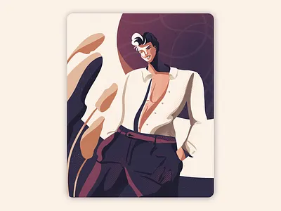 Male Character illustration animation illustration art artwork book cover character design editorial design fashion graphic design graphic designers illustration illustrator magazine minimal model modern illustration plants print design simple summer ui