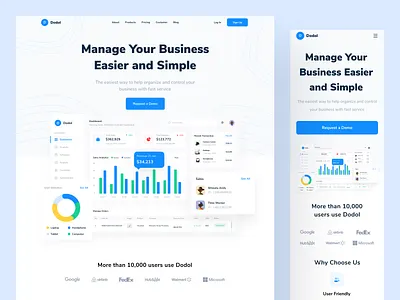 Dodol - Sales Landing Page chart clean dashboard design landing page minimal minimalist saas saas website sales sales dashboard trend ui uiux