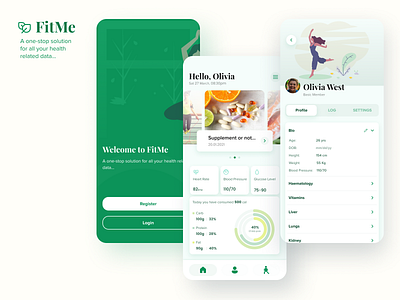 FitMe app design minimal ui design uiux ux web