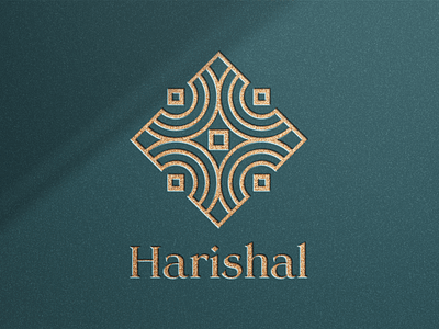 Logo for the company "Harishal" branding design flat icon logo typography vector