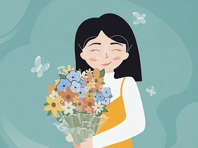 Spring mood illustration art character flat illustration illustration art illustrator ui vector