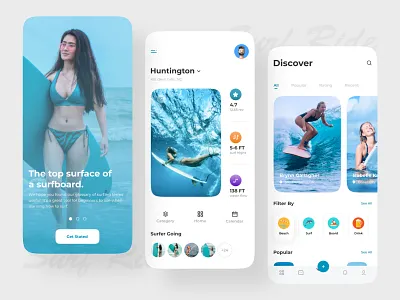 Surf App | Summer Surfing | Surfboard app design app ui beach branding illustration ios app design minimal mobile app ocean summer surf surf surfboard surfers surfing trendy design ui ui design user interface ux web design