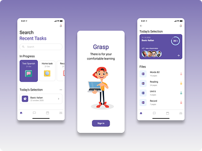 Grasp app app design typography ui ux