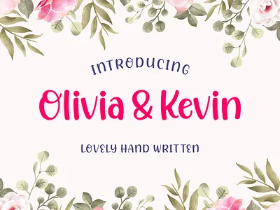 Olivia And Kevin Handwritten Font craft cute cute serif feminine fun font fun serif funny font girly handlettering handwritten kids love font playful quirk quirky font quote romantic type typeface valentine