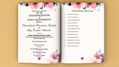 Wedding program inner design design