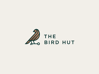 The bird hut abstract animal bird branding clever elegant flat gradient high end home icon identity letter logo luxury mark minimal premium rent room