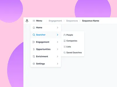 Navigation + Breadcrumps - Exploration apollo breadcrumb breadcrumbs categories category dashboard dropdown dropdown ui home menu menu card menu design menubar navigation saas strategy tab tab menu tabs top navigation