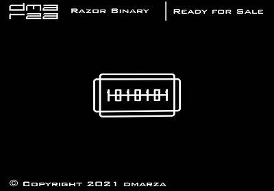 Razor Binary Number Logo art branding design graphic design icon logo logodesign minimal typography vector