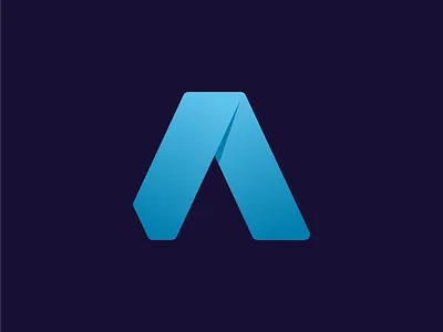 Letter A logo a a logo app application blue brand brand design design folded icon icons identity illustration letter lettering logo logo design web