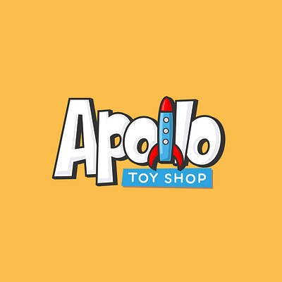 Apollo apollo branding fun kids lettering logotype rocket toy toy shop toys