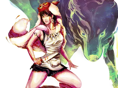 princessmononoke 2d 2dart artist cartoon character design graphic art graphic design illustration mokobox vector