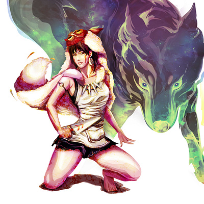 princessmononoke 2d 2dart artist cartoon character design graphic art graphic design illustration mokobox vector