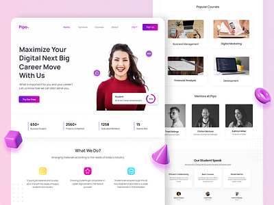 Career Advancement Landing Page branding design dribbble exploration landing page marketing minimal popular ui ui design uiux ux web web design website