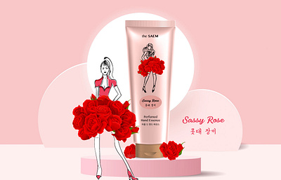 Sassy Rose Hand Essence beauty beauty product branding design illustration packaging design product design redesign redesign concept vector
