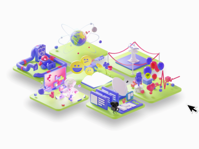 Event map (Техношоу МИЭМ 2020) 3d blender blender3d blender3dart isometric isometric art isometric illustration isometry