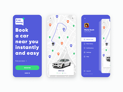 Car Sharing Mobile App, UI/UX Design - Part 1 app design app development app development company car car sharing car sharing app mobile app design ride sharing app ridesharing ui ux design